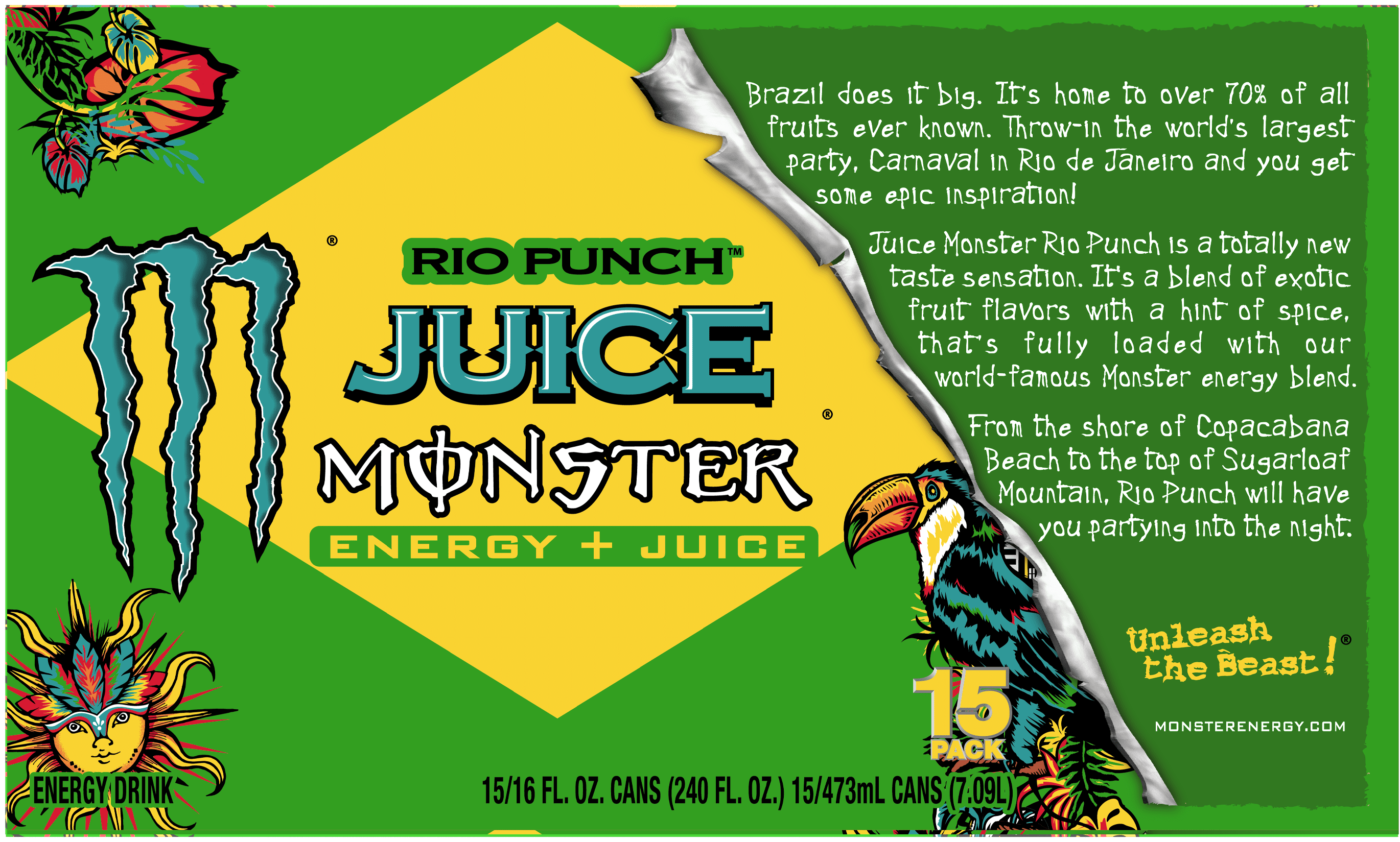 Juice Monster Rio Punch 15 Pack - 16 Fl Oz