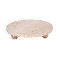 thumbnail image 5 of Travertine House Decor Tray for Bed or Coffee Table - Marble Accent Tray with Wooden Ball Feet for Centerpiece Table Decoration - Home Vanity Accent as Trinket Dish, Jewelry Styling - 2" Tan, 5 of 12