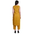thumbnail image 4 of Moomaya Peter Pan Collar Sleeveless Kurta With Pants 2-Pcs Ethnic Suit Set For Women, 4 of 7