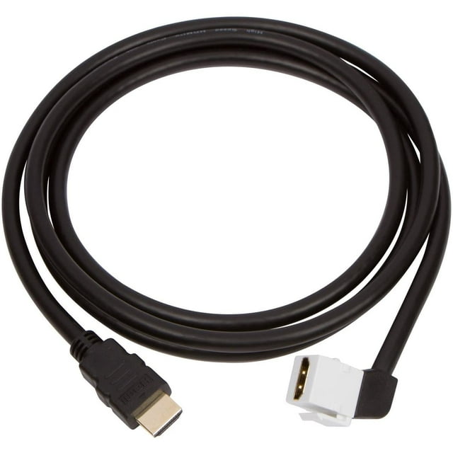 Buyer's Point HDMI Keystone Cable, 6ft (1.8m) 28 AWG, with Ethernet Female-Male 90 Degree