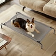thumbnail image 5 of 50 Inch Elevated Dog Bed, Outdoor Cooling Raised Pet Cot with Waterproof Textilene Mesh, Elevated Dog Bed with Durable Oxford Fabric, for Indoors, Outdoors, Lawn, Gray, 5 of 9