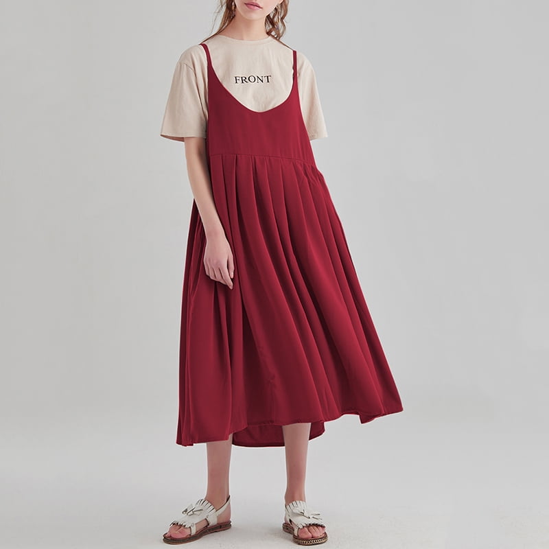 maroon cotton dress