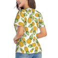 thumbnail image 2 of Goofa Pineapple Pattern Women's Slim-Fit Short-Sleeve V-Neck T-Shirt,Classic-Fit Short-Sleeve V-Neck T-Shirt-Medium, 2 of 5