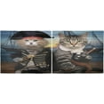 thumbnail image 3 of FREEAMG 36 Inch Length Kitchen Curtains Pirate Captain Cat 2 Panels Half Window Sheer Curtains Rod Pocket Farmhouse Short Drapes for Bathroom Cafe Basement, 3 of 7
