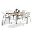 thumbnail image 1 of Homestyles Aruba Off White Wood 7 Piece Outdoor Dining Set, 1 of 3
