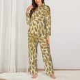 thumbnail image 3 of Disketp Pajamas Set Long Sleeve Sleepwear Womens Button Down Nightwear Pj Sets-Gold Drops, 3 of 9