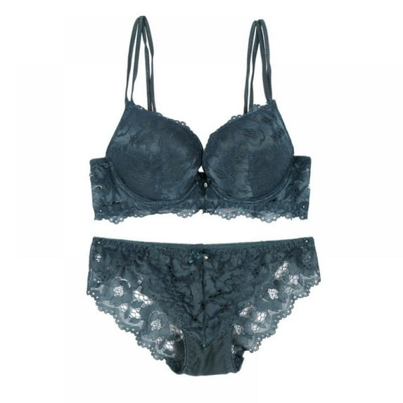 Lace Embroidery Breathable Padded Push Up Bra Sets Women Comfortable Bra + Underwear