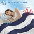 thumbnail image 3 of Blue Stripes Cooling Blanket, Lightweight Breathable Summer Throw Blanket with Double Sided Cold Effect, Simple Blue White Texture Picnic Beach Blankets Bed Sheet for Hot Sleepers 60"x80", 3 of 8