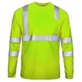 thumbnail image 2 of Bovxnpu Men's Reflective Breathable Workwear Shirt Long Sleeve T-shirt Men's Long Sleeve Crew Neck Mesh Workwear Safety Tops, 2 of 6