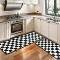 thumbnail image 3 of Kitchen Rugs Sets Of 2,Black and White Checkered Pattern Anti Fatigue Kitchen Mat Rugs Non Slip Washable,Decorative Kitchen Floor Mats for Kitchen,Sink,Laundry,17"x47"+17"x47", 3 of 5