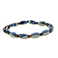 thumbnail image 5 of Purple Whale Hematite and Tiger Eye Gemstone Healing Bracelet, 7 inches, 5 of 8