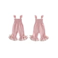 thumbnail image 2 of Loicainy Baby Toddler Girls Summer Jumpsuit 6 12 18 24 Months 2T 3T 4T Ruffle Sleeveless Smocked Bust Plaid Print Romper Toddler Bell Bottoms, 2 of 9