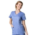 thumbnail image 2 of Maevn Eon Women's V-Neck Pocket Top & Full Elastic Zipper Pocket Cargo Pant Scrub Set, 2 of 5