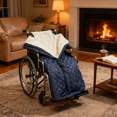 thumbnail image 6 of Wheelchair Blanket - Outdoor Lap Blanket Waterproof and Windproof Foot & Leg Pocket Blanket - Thick Warm Fleece Lined Knee Blanket for Wheelchair, Recliner & Chair, 6 of 11