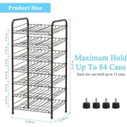 7-tier Adjustable Can Holder for Kitchen Pantry Cabinet Organizer, Brown