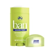 Ban Antiperspirant Deodorant Invisible Solid for Women and Men, Powder Fresh, 2.6 oz