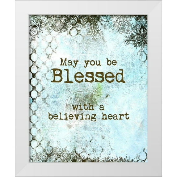 Murdock, Ramona 20x24 White Modern Wood Framed Museum Art Print Titled - Believing Heart Blessing