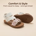 thumbnail image 6 of bebe Toddler Girl's Sandals – Cute Flat Adjustable Summer Strappy Sandals for Toddler/Little Kid/Big Kid, 6 of 8