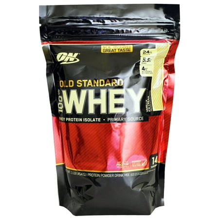 Optimum Nutrition, Gold Standard, 100% Whey, Vanilla Ice Cream, 1 lb (454 g)(pack of