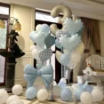 thumbnail image 2 of Light Blue Love Number 42pcs Balloon Set, Fresh Checkered Heart Balloons, Suitable for Baby Birthday Balloon Decorations., 2 of 5