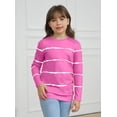 thumbnail image 2 of Sherrylily Girls Long Sleeve T Shirts Crewneck Tunic Tops Kids Button Striped Casual Tee Size 4-15, 2 of 5