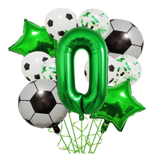 Juego de fútbol Digital verde, globo de película de aluminio, Fiesta Temática de la Copa del Mundo, decoración de cumpleaños, 12 Uds.,0