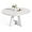 White, variant on LITTLE TREE Round Dining Table for 4-6 People, 47 Inches with Wooden Pedestal Base, Modern Dinner Table for Dining Room, Kitchen, Living Room