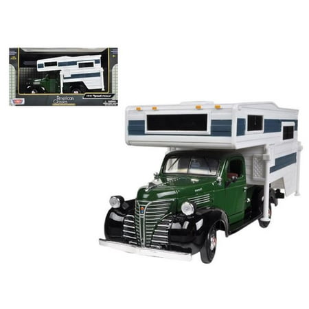 1 by 24 1941 Plymouth Pickup Truck with Camper Diecast Model -