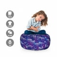 thumbnail image 2 of Abstract Storage Toy Bag Chair, Aurora Borealis Inspired Stars Pattern Northern Sky, Stuffed Animal Organizer Washable Bag, Small Size, Violet Blue Blue, by Ambesonne, 2 of 3
