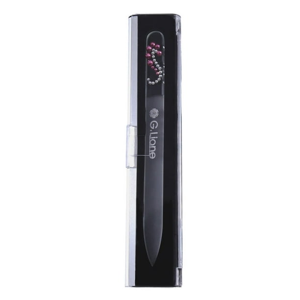 Lima de uñas de cristal G.Liane Professional Crystal con funda, color rosa