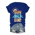 thumbnail image 1 of TSADFHJI Hauts Mignons pour Filles 14-16 2024 T-Shirt Décontracté Imprimé Col Rond Manches Courtes m Bleu, 1 of 2