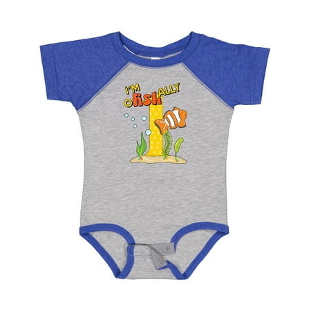 

Inktastic I m O-Fish-Ally One Cute Clownfish First Birthday Gift Baby Boy or Baby Girl Bodysuit