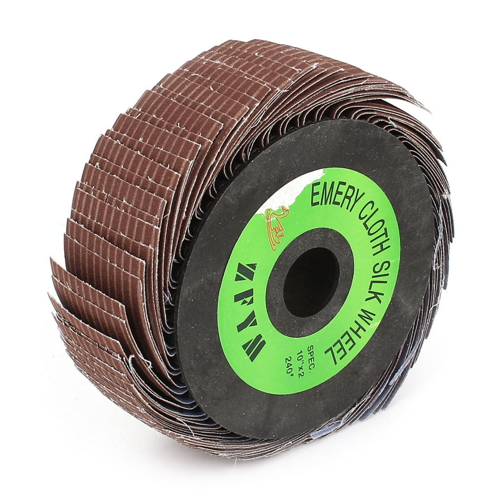 Unique Bargains 10"x2" Abrasive Emery Cloth Wire Flap Wheel Surface