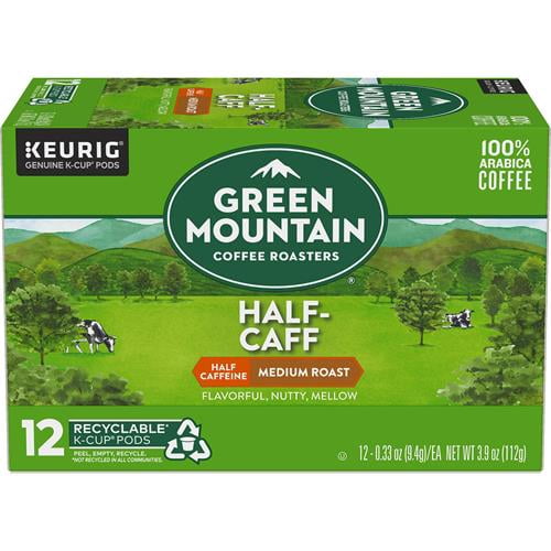 Green Mountain Coffee Roasters Half Caff Keurig Single-Serve K-Cup Pods, Medium Roast Coffee, 12 Count - Pack of 2