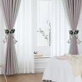 thumbnail image 5 of French Silky Bow Curtain Tiebacks, Lace Ribbon Curtain Ties and No-Drill Holdbacks for Sheer Drapes, Bedrooms, Nurseries, Canopies and Wedding Decor, 5 of 5