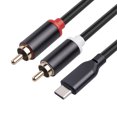 thumbnail image 3 of FLhrweasw Cable Audio A Tipo C A 2 RCA Adaptador Cable Extensión para Altavoz (1 M), 3 of 9