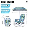 thumbnail image 5 of Nice C Beach Chair, Beach Chair and Umbrella Backpack Beach Chair, Beach Chair for Adults with Umbrella and Cooler, with Storage Bag, Cup Holder for Beach, Camping, Outdoor (Set of 1), 5 of 5