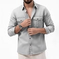 thumbnail image 2 of Vetsdori Mens Outdoor Shirts Pockets Long Sleeve Button Down Casual Winter 1/4 Zipper Travel T-Shirts for Men Collar, 2 of 8