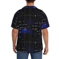 thumbnail image 3 of Xecao Mathematica Science Pattern Men's Short-Sleeve Cuban Collar Button-Down Shirt with Chest Pocket Lightweight Tropical Vacation Shirt-Large, 3 of 5