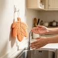 thumbnail image 6 of Leaf Shaped Hanging Hand Towel,Super Soft Absorbent Fast-Drying Towel with Loop,Cute Decorative Towel for Bathroom,Kitchen,Living Room, 6 of 6