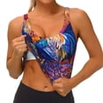 thumbnail image 3 of Balery Rooster Oil Painting Sujetadores deportivos con espalda cruzada para mujer, acolchados, sin costuras, de alto impacto, ideales para yoga, gimnasio, entrenamiento y fitness.-Medium, 3 of 8
