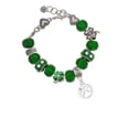 thumbnail image 2 of Delight Jewelry Silvertone Paw Silhouette - Green Irish Luck Bead Charm Bracelet, 7.5", 2 of 4