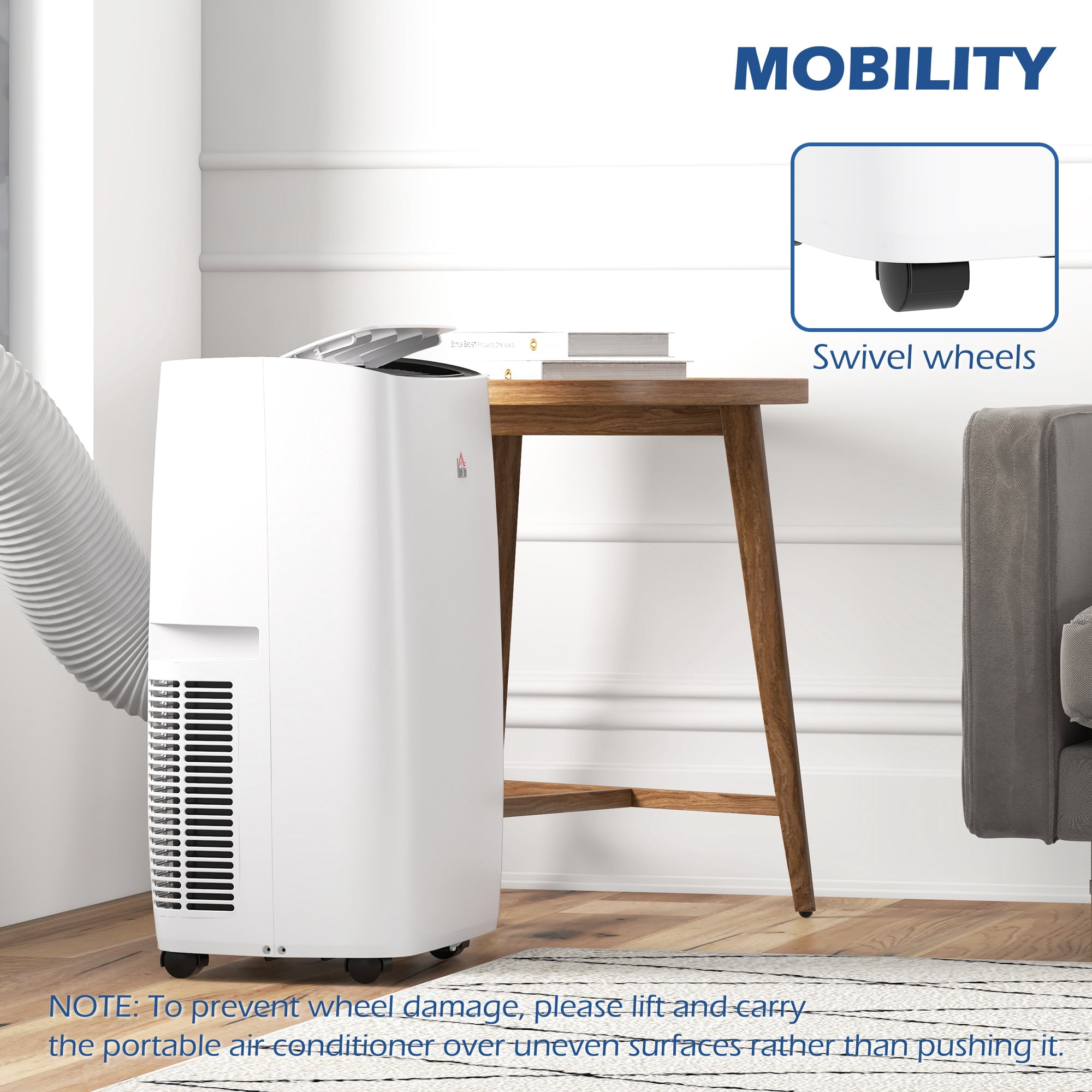 HOMCOM 12,000 BTU Portable Air Conditioner, White