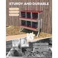 thumbnail image 3 of Eastvita Boîte de Nidification pour Poulet Montable au Mur - Design Enroulable/antirouille/perchoir Ventilé/étanche/6 Compartiments avec Pieds Rouges, 3 of 5