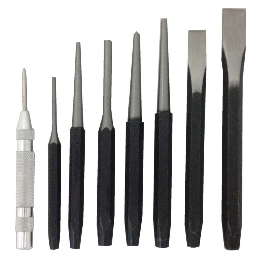 8 Piece Punch & Chisel Set Extra Strong Alloy Steel (Wedge TZ01