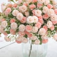 thumbnail image 2 of Inteprter Ramo de claveles artificiales, decoración de flores familiares, decoración de flores de simulación, ramo de flores falsas de seda para fiesta Flores artificiales champán PC 1 Inteprter HA6616-01B, 2 of 6