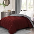 thumbnail image 1 of BedDecor 300 GSM 1Pcs Reversible Solid (Burgundy-Silver, Full/Queen) 100% Egyptian Cotton Base Down Alternative Comforter, 1 of 8
