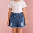 thumbnail image 5 of Girls Denim Shorts For Everyday Comfort And Easy Care – Knee Graze Ready Jeans Shortpants For Kids, 5 of 6