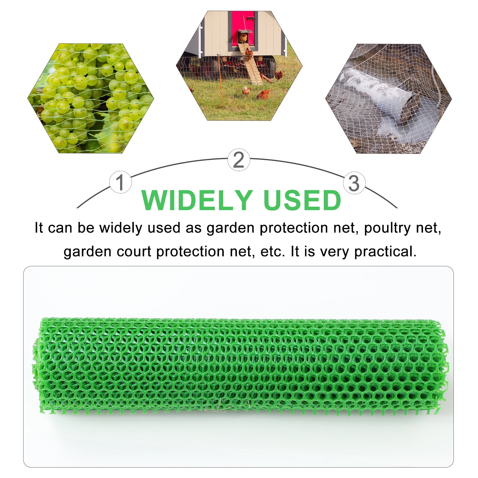 COSMOBETTY Plastic Garden Netting 2 Rolls Green For Outdoor And Poultry Protection