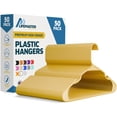 thumbnail image 1 of Juego de 50 perchas Lifemaster de plástico resistente, color amarillo, 1 of 9